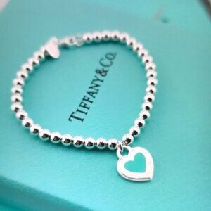 Tiffany & Co. Silver Heart Charm Bracelet